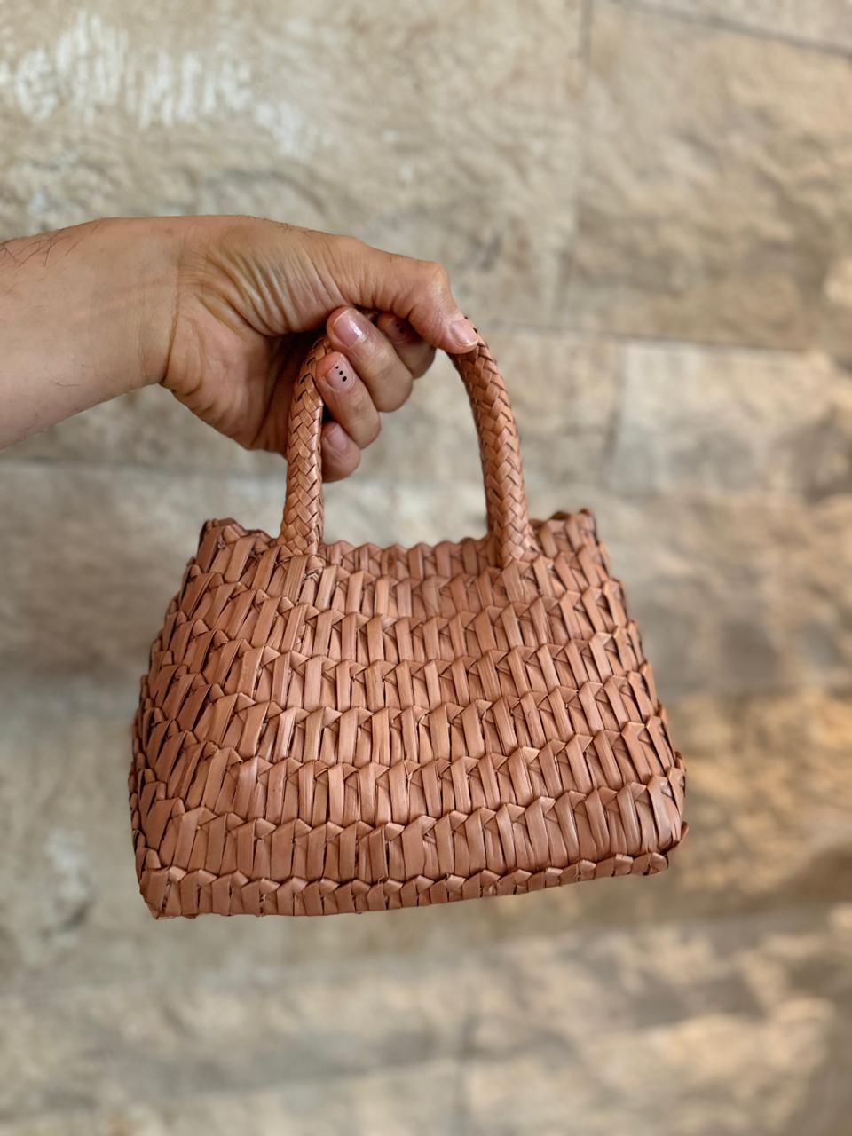 atol rosa opaco minibag palha