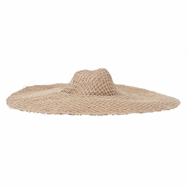 Maxxi Chapéu Tétis de luxo, palha natural, design de aba de cúpula e trama artesanal.