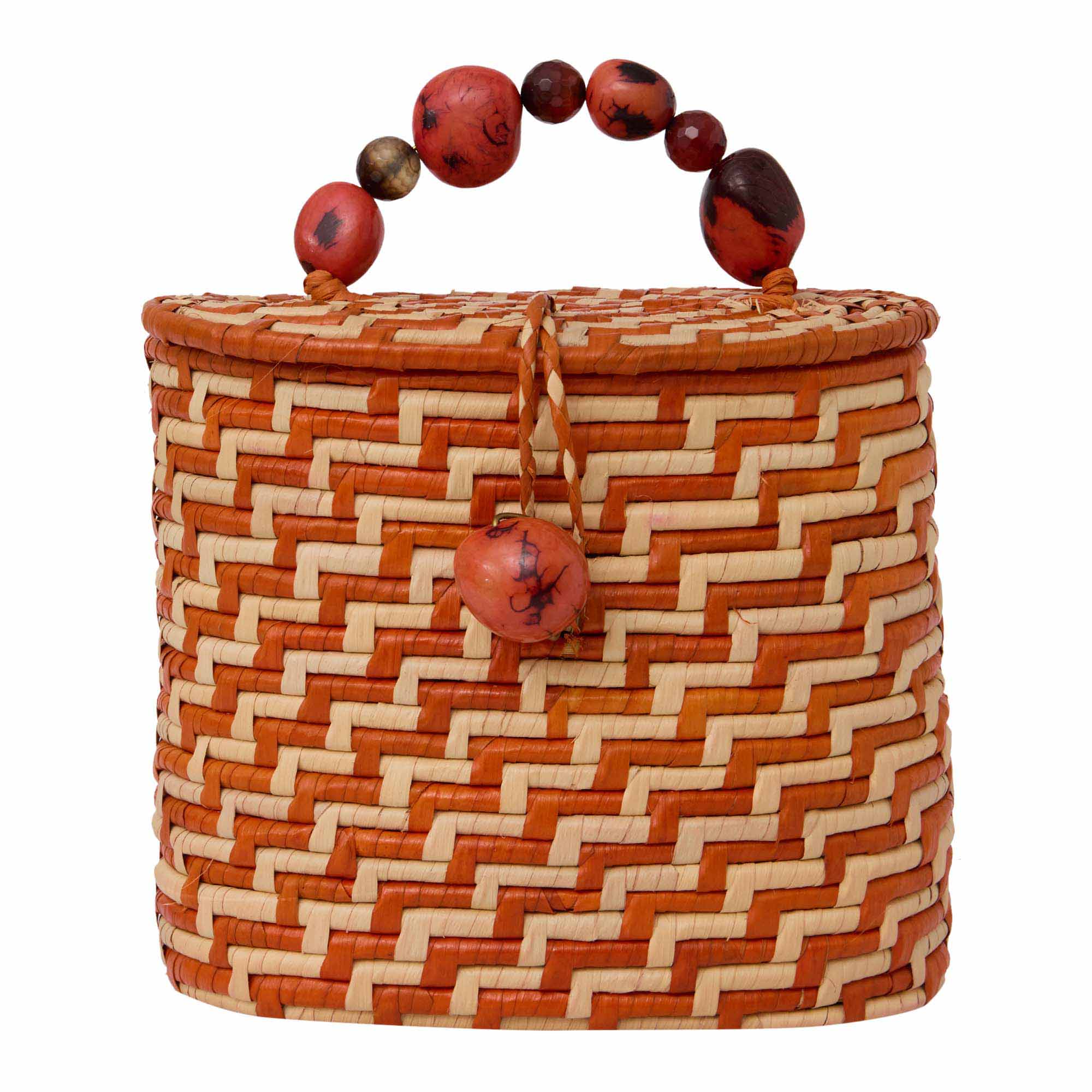 bucket-palha-estruturada Bucket Bag estruturada, em trama bimodal, em palha natural