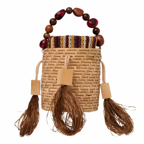 Bucket Bag Maraú de luxo, de palha tecida artesanalmente