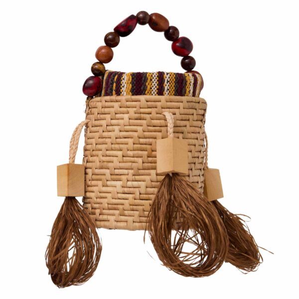 Bucket Bag Maraú de luxo, de palha tecida artesanalmente