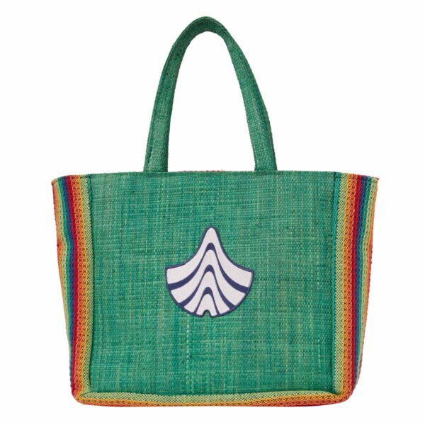 Maxxi Tote Mercado, bolsa sacola grande de tear artesanal mineiro em algodão reciclado, formato quadrado.