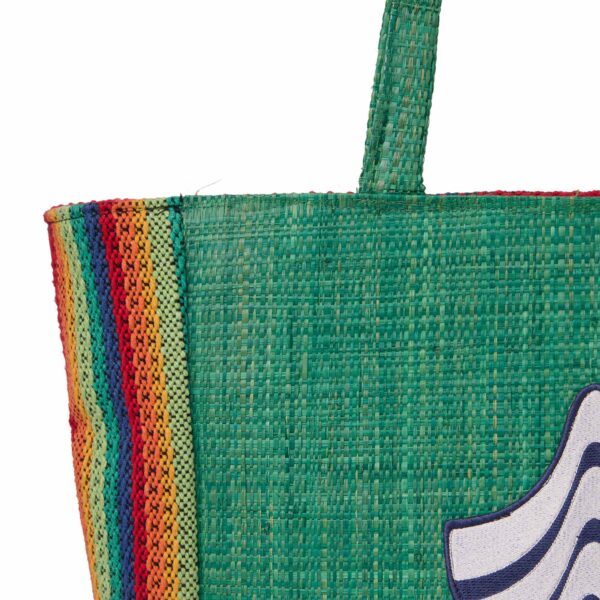 Maxxi Tote Mercado, bolsa sacola grande de tear artesanal mineiro em algodão reciclado, formato quadrado.