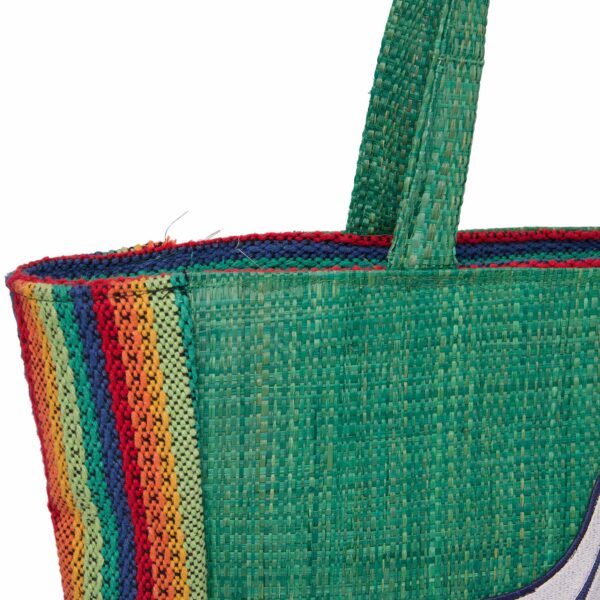 Maxxi Tote Mercado, bolsa sacola grande de tear artesanal mineiro em algodão reciclado, formato quadrado.