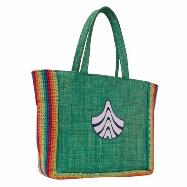 Maxxi Tote Mercado, bolsa sacola grande de tear artesanal mineiro em algodão reciclado, formato quadrado.