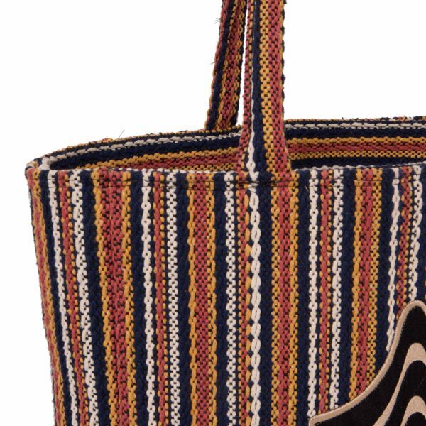 Maxxi Tote Mercado, bolsa sacola grande de tear artesanal mineiro em algodão reciclado, formato quadrado