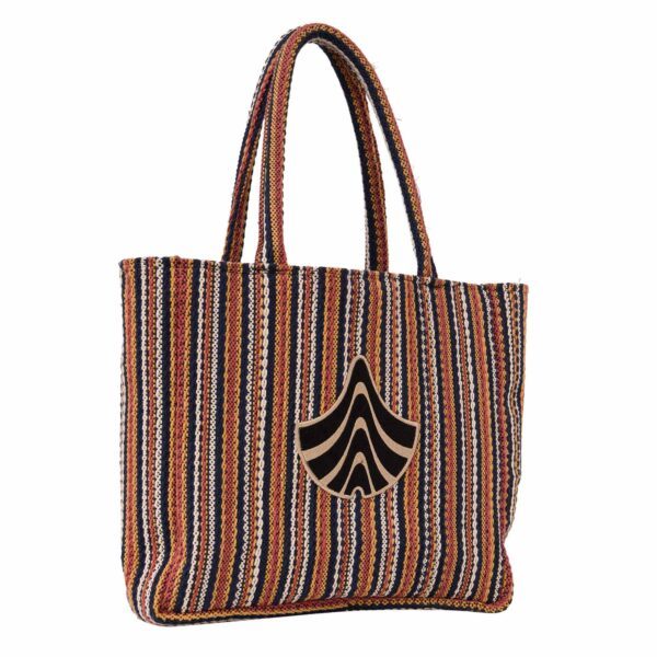 Maxxi Tote Mercado, bolsa sacola grande de tear artesanal mineiro em algodão reciclado, formato quadrado